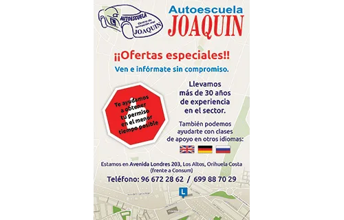 Флаер для автошколы «Joaquín»