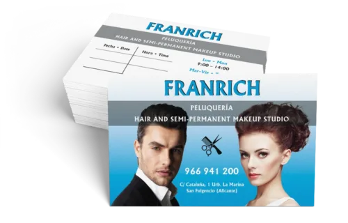 Business card for hairdresser Franrich